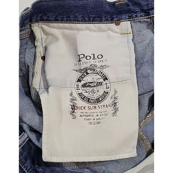 Polo Ralph Lauren Jeans Men’s Varick Slim Straight 36X30 Medium Wash Distressed - Picture 8 of 16